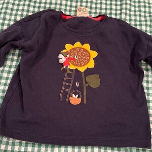 Frugi Girl's Bethany Applique Top. 100% Organic Cotton, 5-6 years old